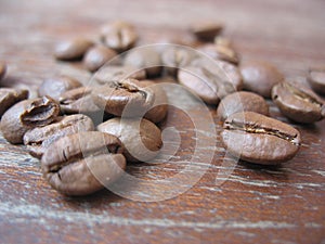 Grains of natural coffee