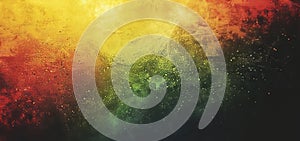 Grainy color gradient wave shape abstract red orange yellow with black background noise