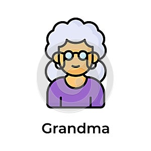 Grama avatar vector design, ready for premium use