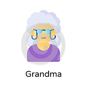 Grama avatar vector design, ready for premium use