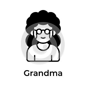 Grama avatar vector design, ready for premium use