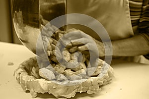 Gramma`s Apple Pie Ready to Bake, Sepia edit photo