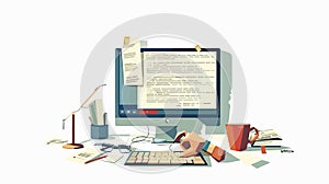 Professional Grammar Check and Text Errors Concept. Usage of Image Illustration