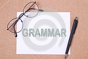 Grammar, Educational Linguistic Words Quotes Concept