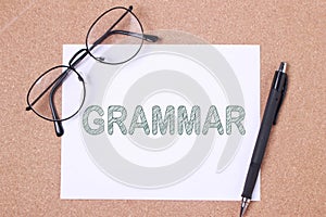 Grammar, Educational Linguistic Words Quotes Concept photo