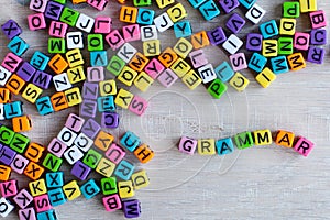 Grammar, learn language concept