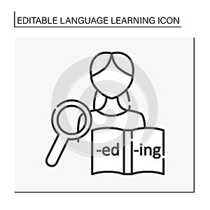 Grammar line icon