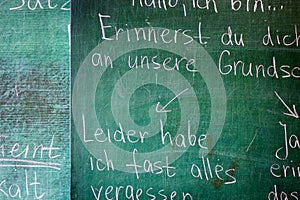 Grammar sentences on blackboard background photo