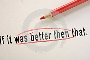 Grammar or spelling mistake circled in red pencil as editor correction