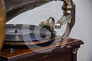 Gramophone head close up