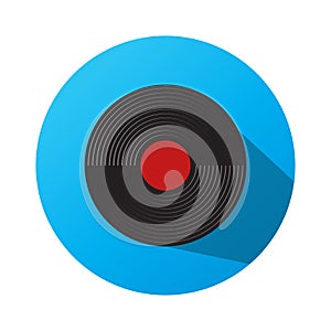 Gramophone recordings with a blue background
