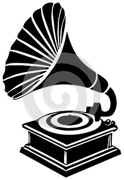 Gramophone Silhouette Illustration