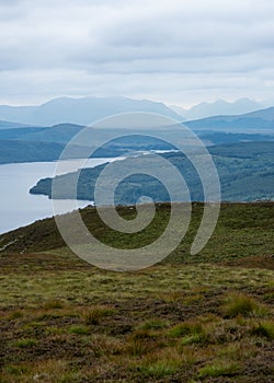 The Grampian Mountains, Glen Lyon and Glen Coe, over Loch Rannoch