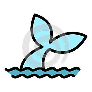Grampus tail icon vector flat