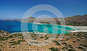 Gramvousa Peninsula and Balos Lagoon seen from Tigani Viewpoint in Crete