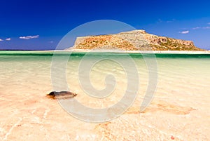 Gramvousa view from Balos Beach, Crete photo