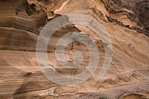 Gran Canaria, amazing sand stone erosion figures in ravines on Punta de las Arena