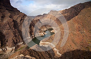 Gran Canaria, Barranco de Aldea, dam Presa de Parrarillo