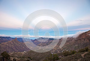 Gran Canaria, Caldera de Tejeda, anticrepuscular rays