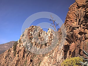 Gran Canaria, Canary Islands, hiking route up the White Cliff, Risco Blanco