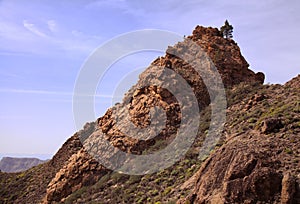 Gran Canaria, Canary Islands, hiking route up the White Cliff, Risco Blanco