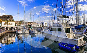 Gran Canaria holidays. Scenic Puerto de Mogan. View with sail boats, Canary islands photo