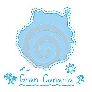 Gran Canaria island map isolated cartography concept canary islands photo