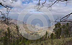 Gran Canaria, landscape of the central montainous part of the island, Las Cumbres, ie The Summits, hiking route to Altavista photo