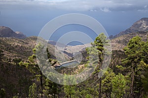 Gran Canaria, landscape of the central montainous part of the island, Las Cumbres, ie The Summits, hiking route to Altavista photo