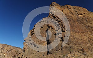 Gran Canaria, landscape of the southern part of the island along Barranco de ArguineguÃÂ­n steep and deep ravine photo