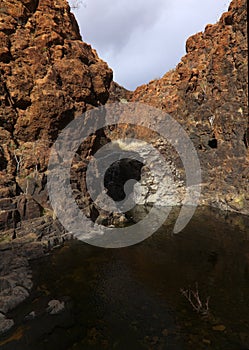 Gran Canaria, landscapes along the hiking route around the ravive Barranco del Toro at the southern part of the  island, full of c