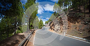 Gran Canaria, road in Las Cumbres, the highest areas of the island