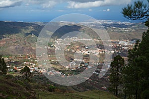 Gran Canaria, view from above over Valsequillo;