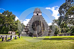 Gran Plaza at the archaeological site Tikal, Guatemala. photo