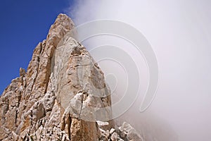 Gran Sasso with fog in italian apennines photo