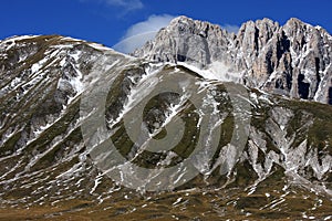 Gran Sasso mountain in the Apennines of Italy