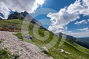 Gran Sasso National park. Abruzzo, Italy in summer season