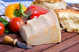 Grana stagionated cheese photo