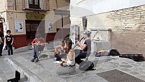 Granada -albayzin- group of street musicians