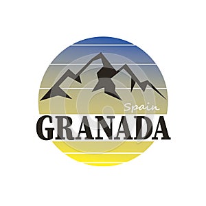 Granada Andalucia Espa a Europa Stamp Logo Icon Symbol Design.