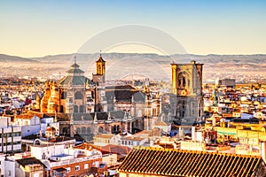 Granada Cathedral Aerial View at Sunset, Andalusia