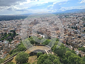 Granada city view, city skyline, albaicin, Spain , Andalucia