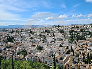 Granada city view, city skyline, albaicin, Spain , Andalucia