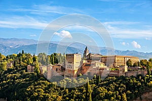 Granada, Spain. Aerial view of Alhambra Palace