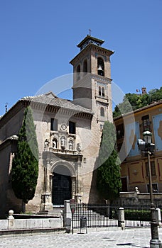 Church of Santa Anna built in the 1500s in Mudejar style on the Rio Darro, Granada, Andalusia, Spain photo