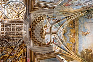 Ceiling of the Church of Royal Monastery of St. Jerome - Granada, Andalusia, Spain