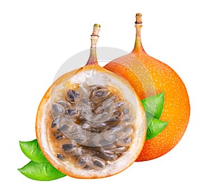 Granadilla fruit isolated on white background