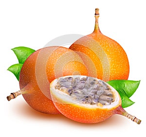 Granadilla fruit isolated on white background