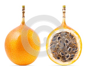 Granadilla or grenadia passion fruit isolated