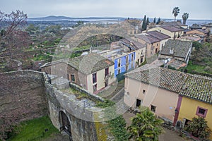 Granadilla village. Aerial view from castle